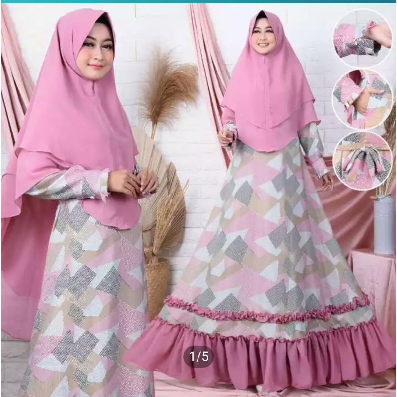 baju gamis rempel kotak terlaris