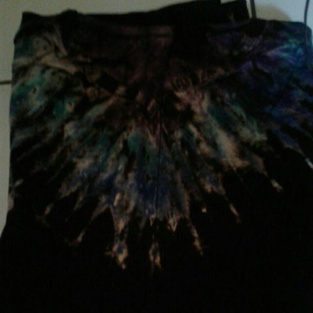 Gamis Kaos Maxi Dress Hitam Motif Abstrak Blacktiedye Ld 110-115 Busui Friendly Batik Pekalongan