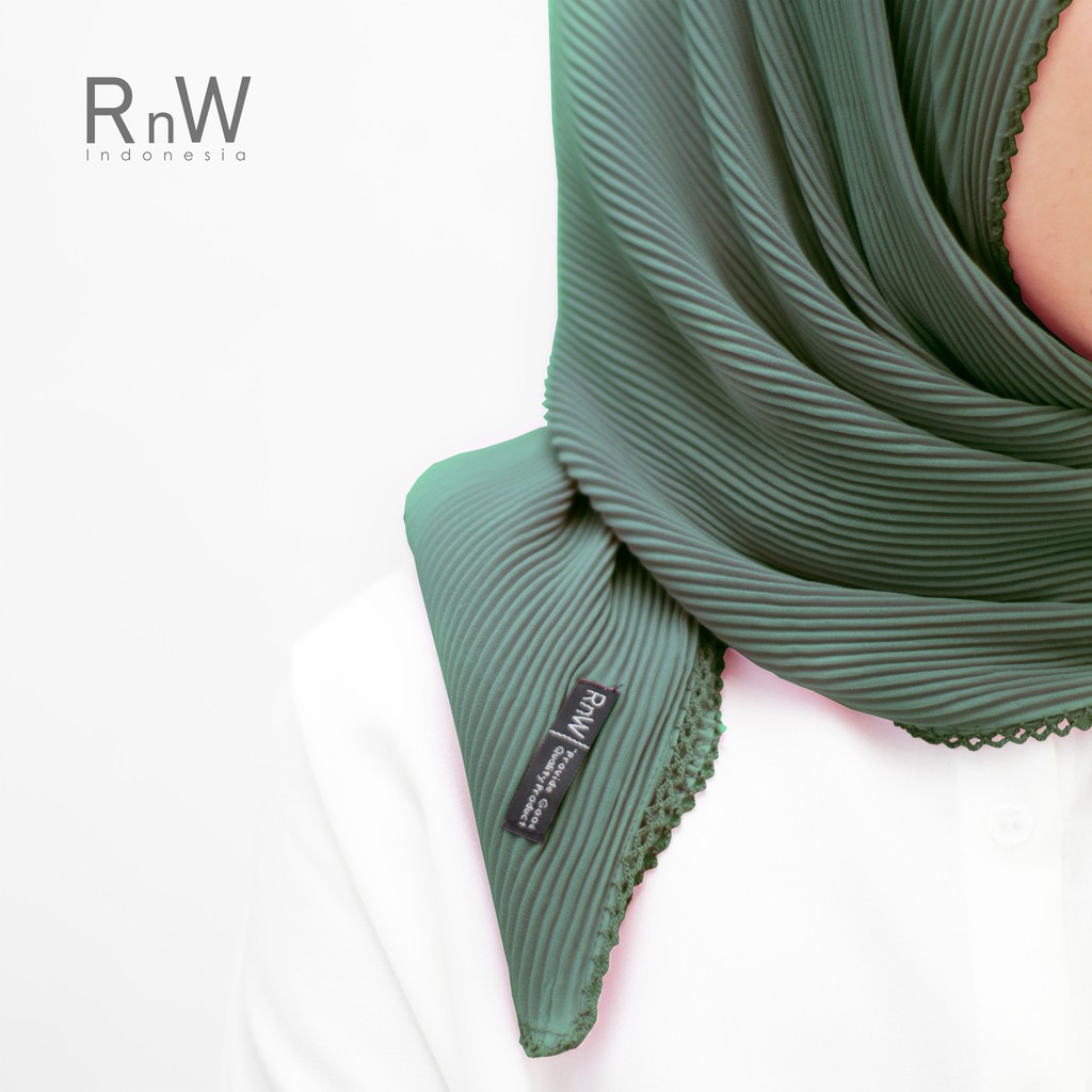 NEW YEAR SALE Pashmina Plisket Crochet Premium-Green Bottle