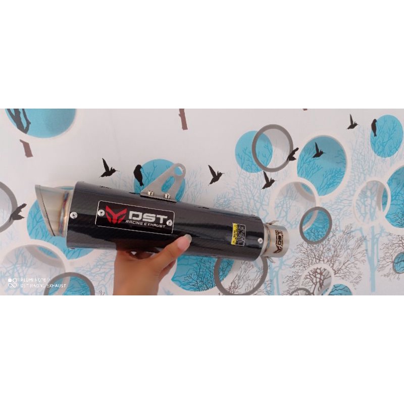 Knalpot racing original DST Racing M1 long carbon inlet 50mm silincer only knalpot motor racing universal-6