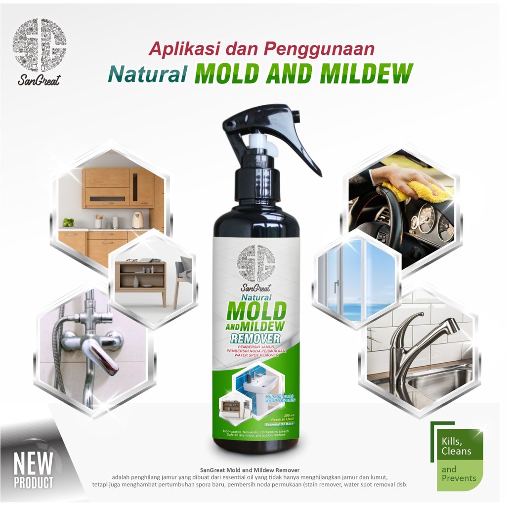 Mold and Mildew Remover Anti jamur Pembersih Jamur Pembersih Noda permukaan SanGreat water spot remover 250 ml ready to usegru0ppp