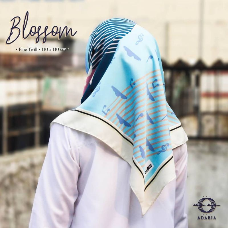 HIJAB SEGI EMPAT MOTIF PREMIUM by Adabia Blossom motif 03