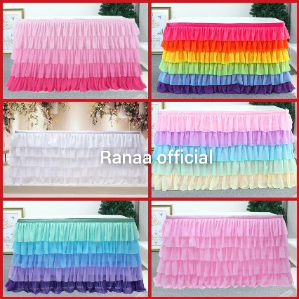 skirting meja dekorasi rok pinggir meja prasmanan ulang tahun kolong kompor