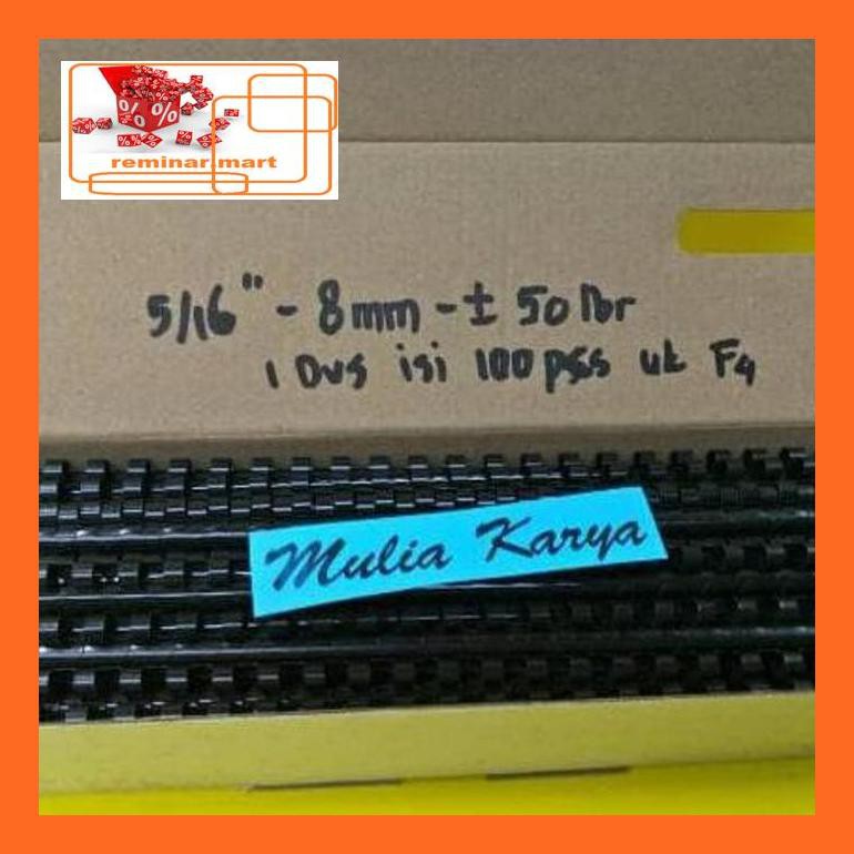 

474Srem Spiral Plastik Jilid 5/16 - 8 Mm Folio 23 Lubang Isi 100 Bh Repjd80E
