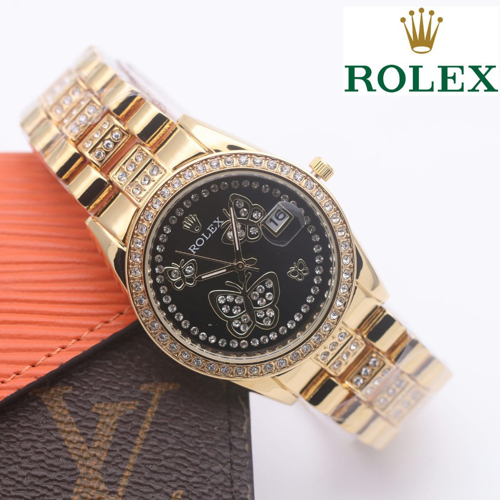 Jam Tangan Wanita Rolex Kupu Butterfly Rantai / jam tangan wanita fashion