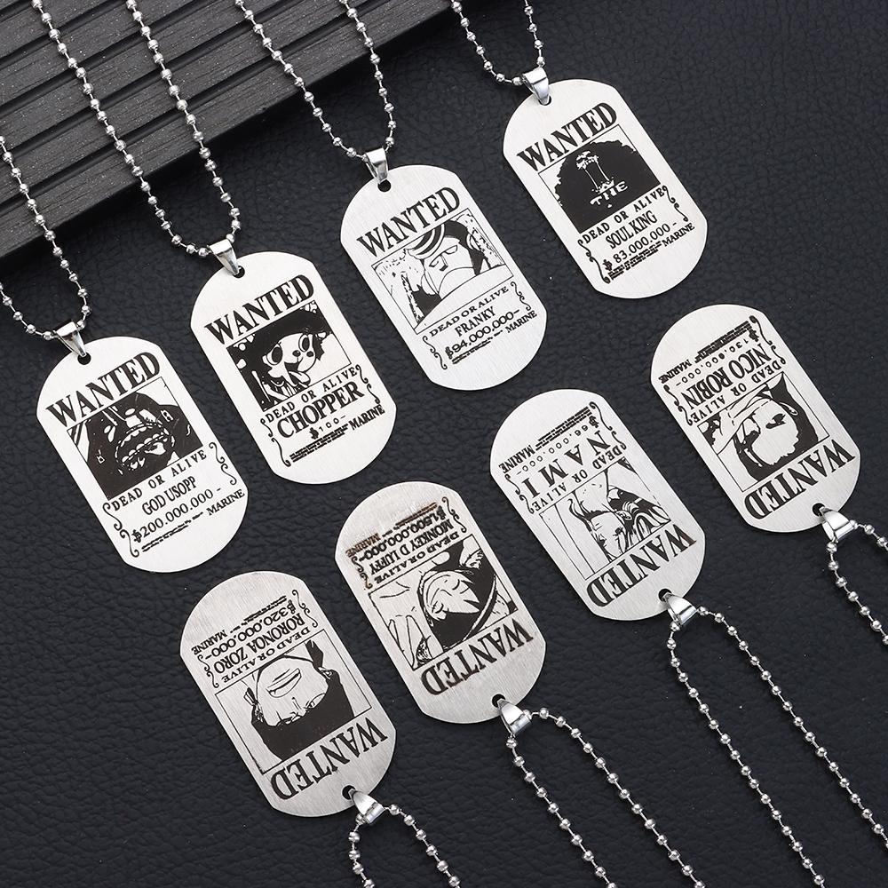 Suyo One Piece Kalung Pria Wanita Punk Liontin Vintage Luffy Zoro