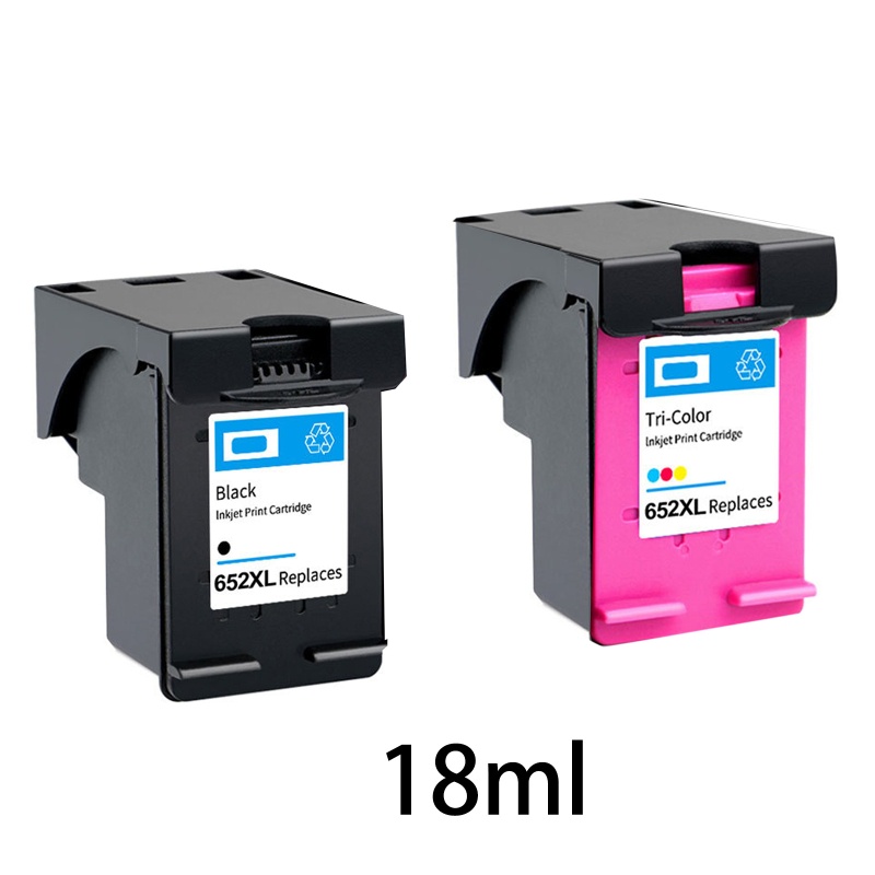 Cartridge Tinta btsg Remanufactured 652XL Warna Hitam, Tri-Color Pengganti HP 652XL Paket Untuk HP Deskjet 1118 2135 21