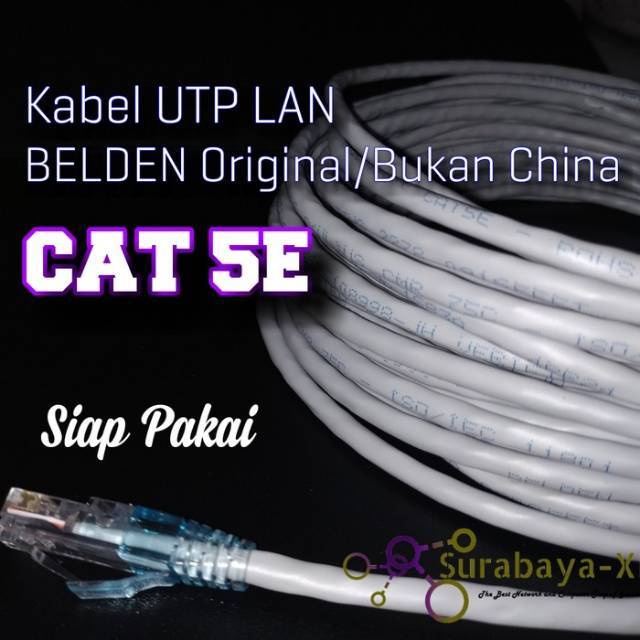 Kabel Lan UTP Belden 15 Meter 15 M 15Meter 15M Cat 5E Cat5E Siap Pakai