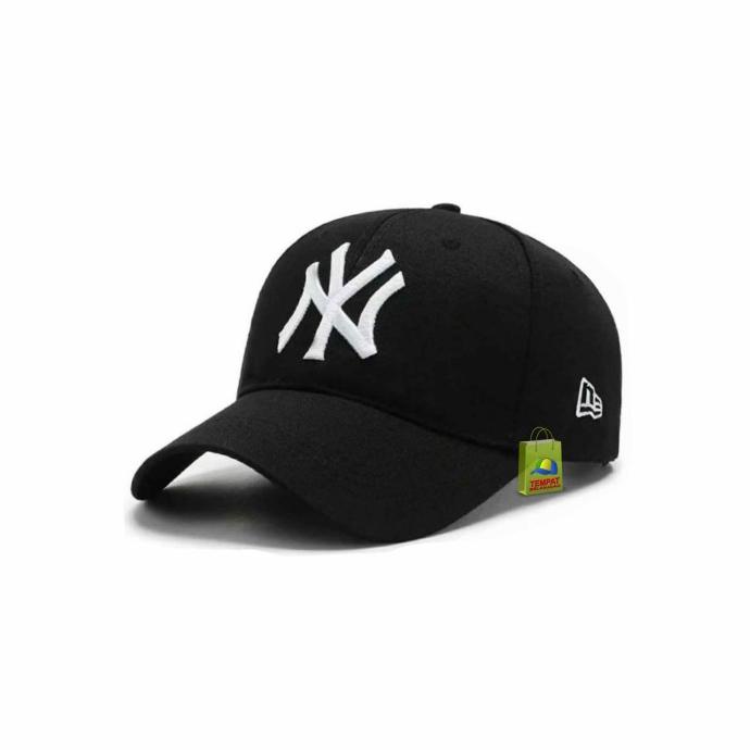 Promo Topi Pria Distro Original Terlaris Bordir Ny Best Seller - Hitam Putih
