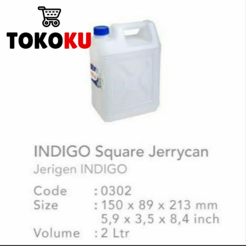 JERIGEN 2 LITER GREEN LEAF/KOMPAN PLASTIK 2 LITER INDIGO GREEN LEAF