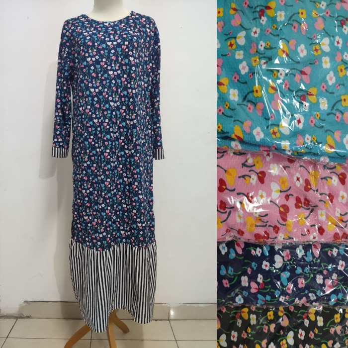 Gamis / Dress Muslim Bahan Misby motif bunga