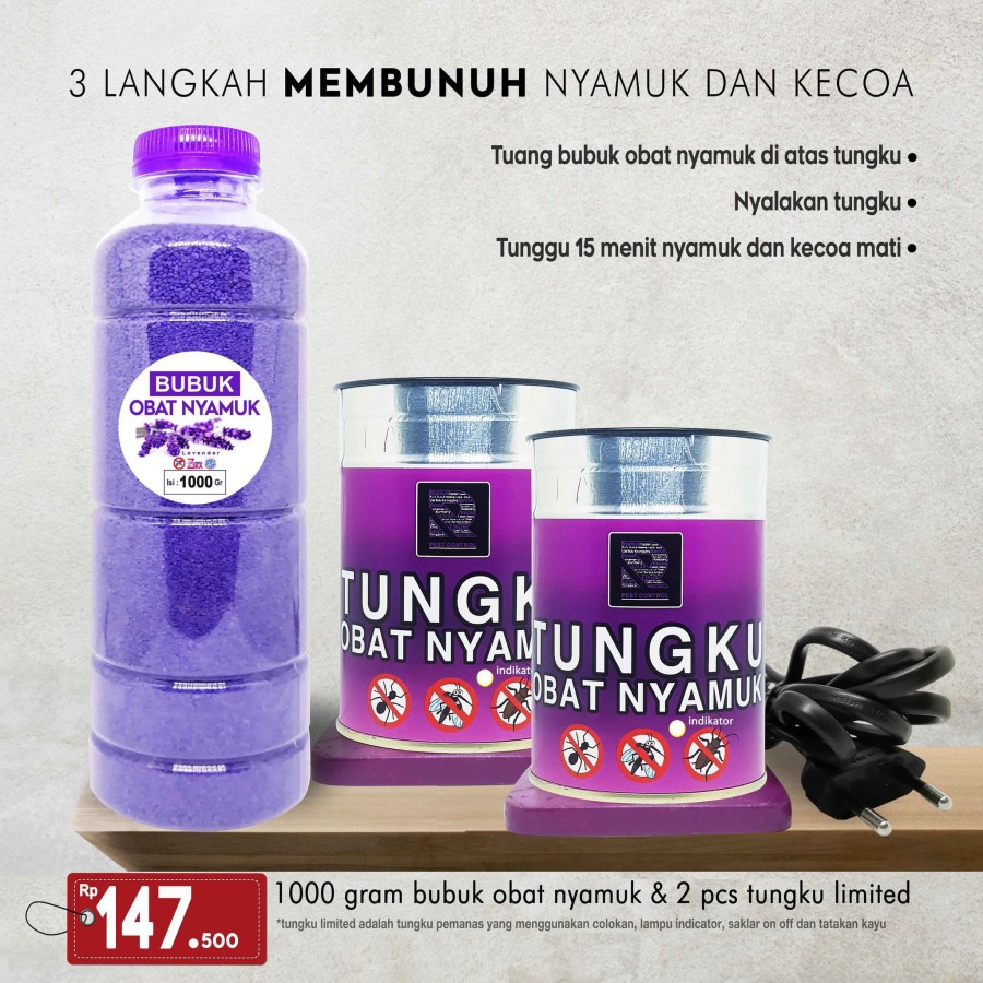 PAKET LIMITED DOUBLE ( 2 TUNGKU OBAT NYAMUK &amp; 1000 GR OBAT NYAMUK )