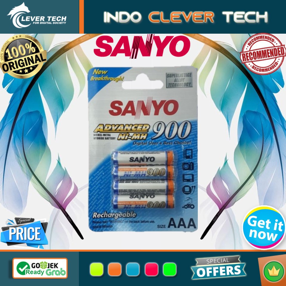 Sanyo Baterai Rechargeable Ni-Mh AAA 900mAh