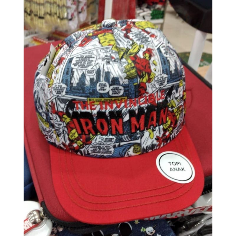 topi pet anak marvel spiderman ironman captain america