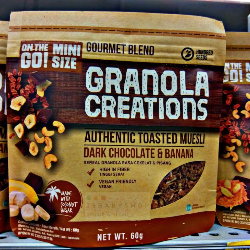 

Sereal Granola Creations Chocolate Banana Pisang Cokelat 60 gram