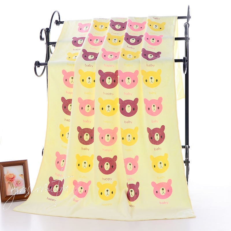 Handuk Mandi Bayi 35x75cm / 70x140cm  Murah Lembut Besar Berdaya Serap Tinggi For Baby Premium Quality Motif Bear