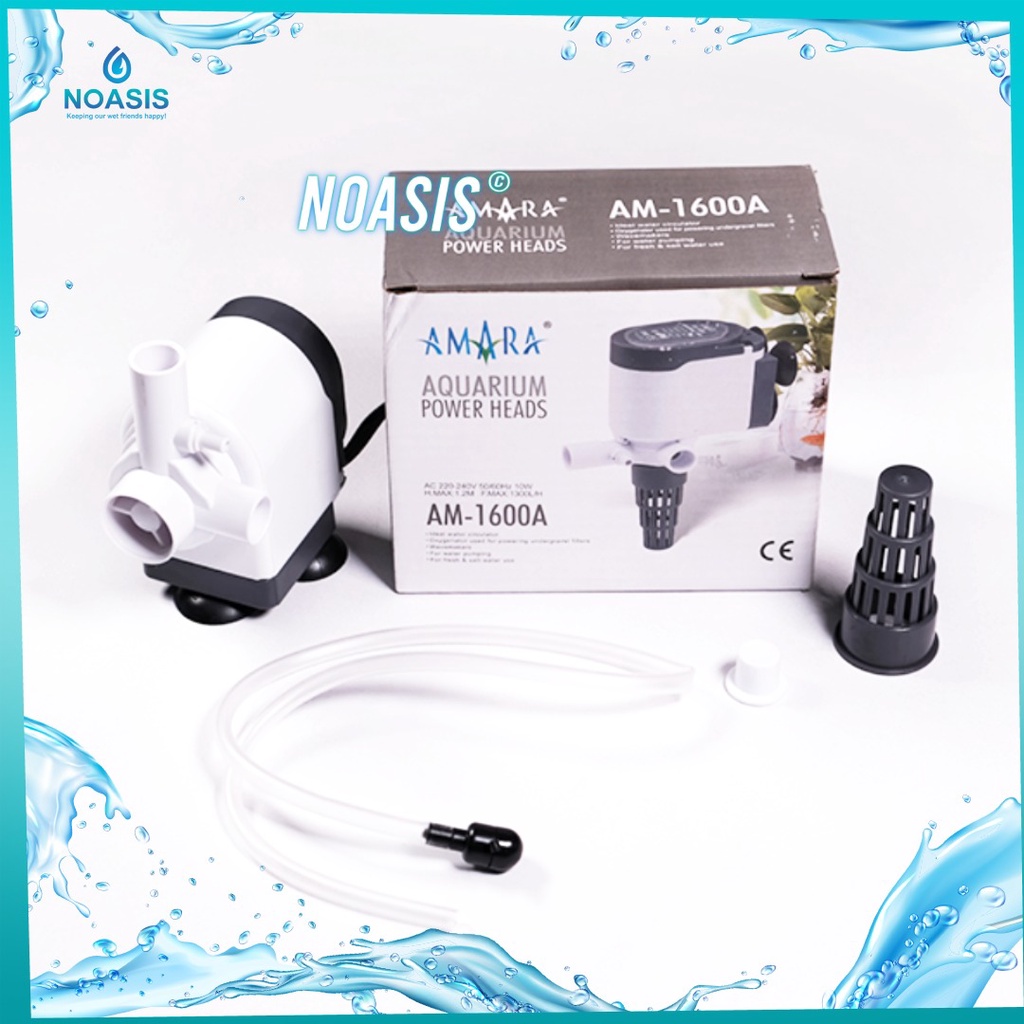 NOASIS POWER HEAD AQUARIUM AMARA AM 1600 A AM -1600A POMPA AIR CELUP WATT RENDAH LOW WATT