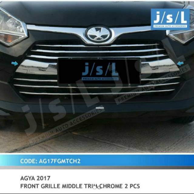 List grill depan tengah new Agya 2017/ front grill middle trim chrome jsl