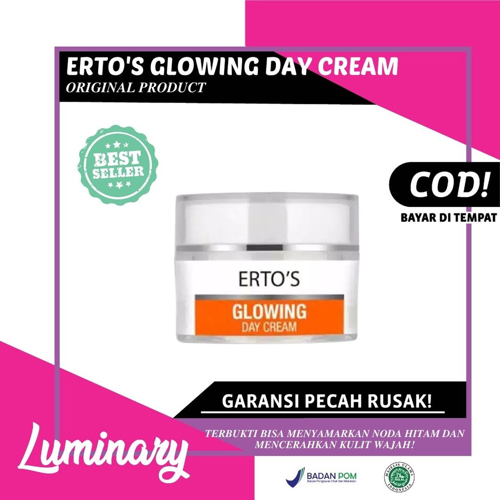 ERTOS GLOWING DAY CREAM WHITENING KRIM ORIGINAL BPOM