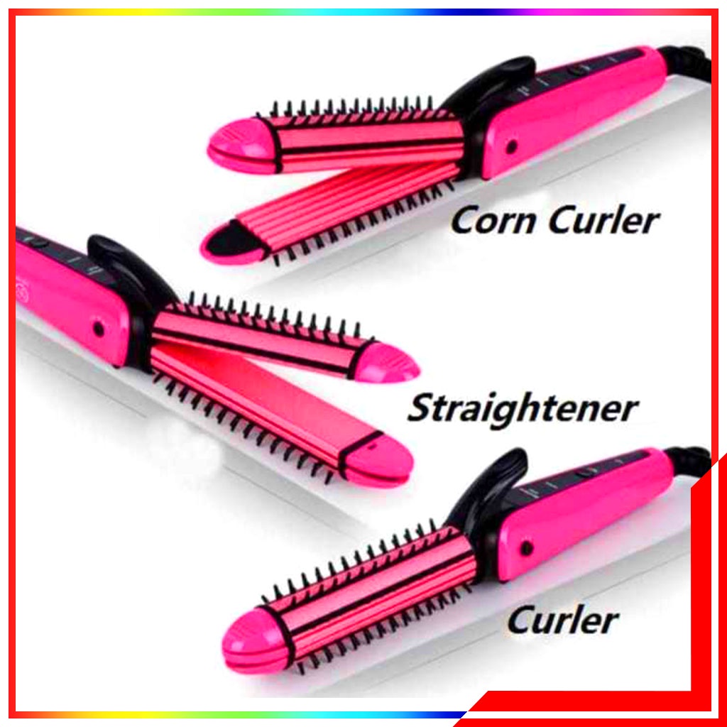 3in1 Catokan Rambut Styling Rambut Catok Lurus / Wavy / Curly 3in1 - Catokan Rambut Catok Nova 3 In 1/ Catok Nova 8890