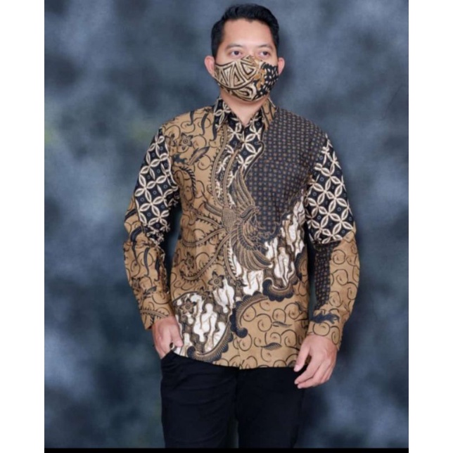 PRABU SOGAN EMAS KEMEJA BATIK PRIA REGULER FIT LENGAN PANJANG FULL FURING HALUS / batik pria lengan panjang furing halus - batik Alusan katun tradisional Jawa tengah