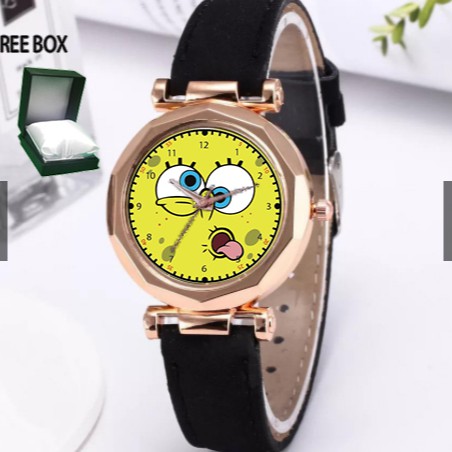 JAM TANGAN SPONGEBOB KARTUN WANITA CUSTOM 002