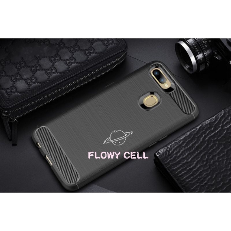 Realme 2 U1 C2 2Pro Black carbon fiber case softcase casing