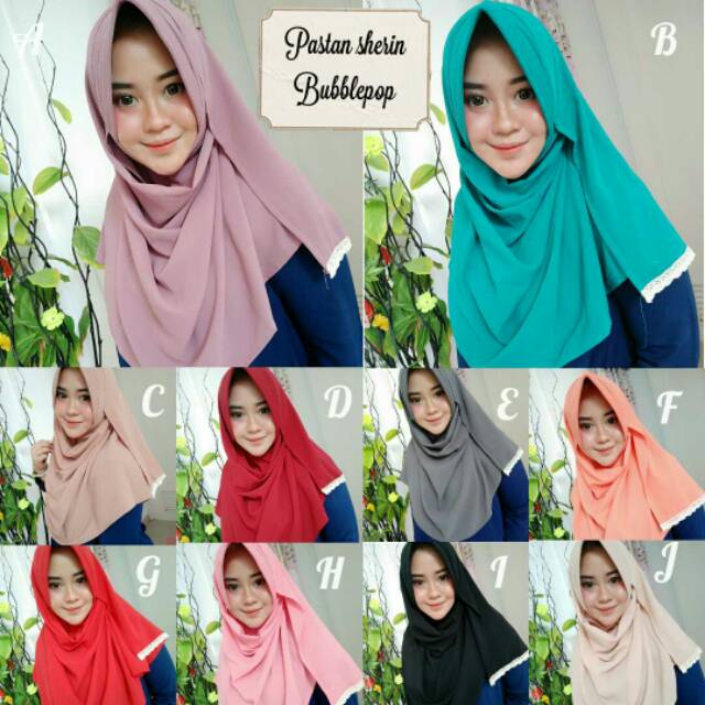 Kode 126 pastan pet 1 lubang/pasmina instan 1 lubang polos/pastan pet renda 1 lubang