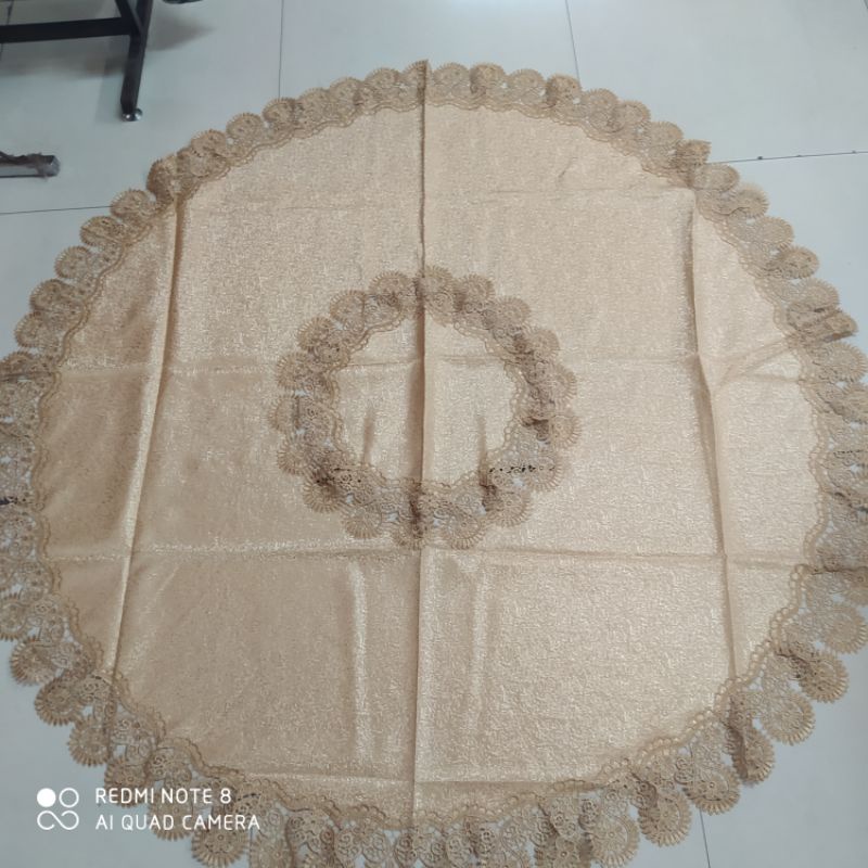 taplak meja makan 4kursi meja bulet