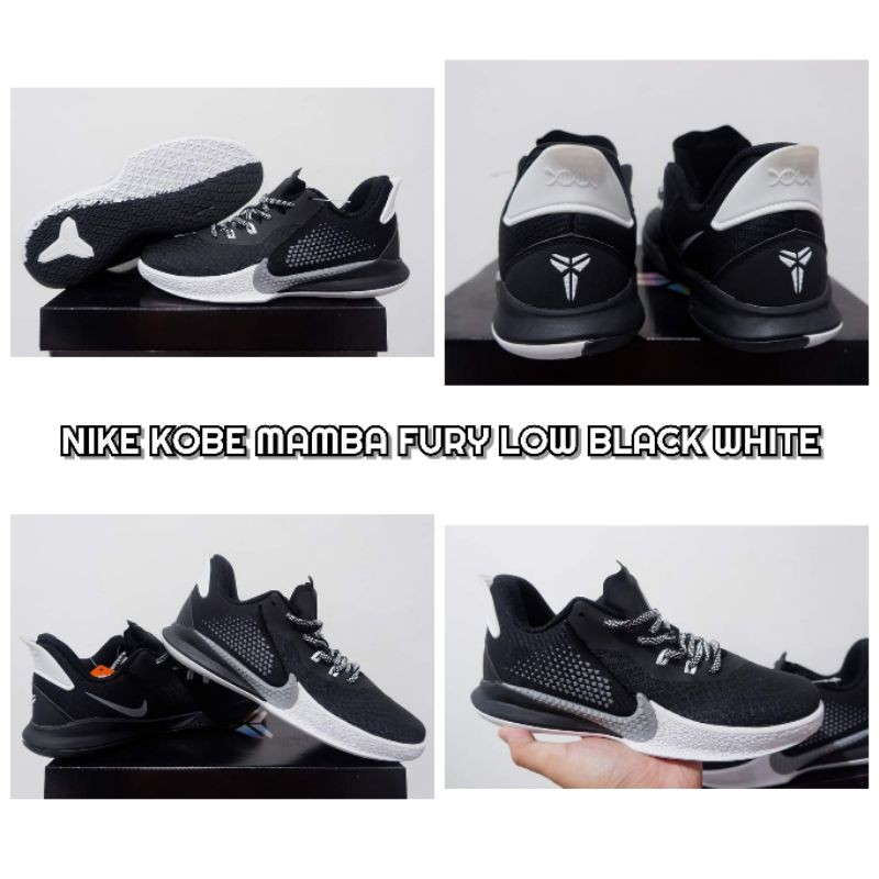 Sepatu Basket Nike Kobe Mamba Fury LOW Black White