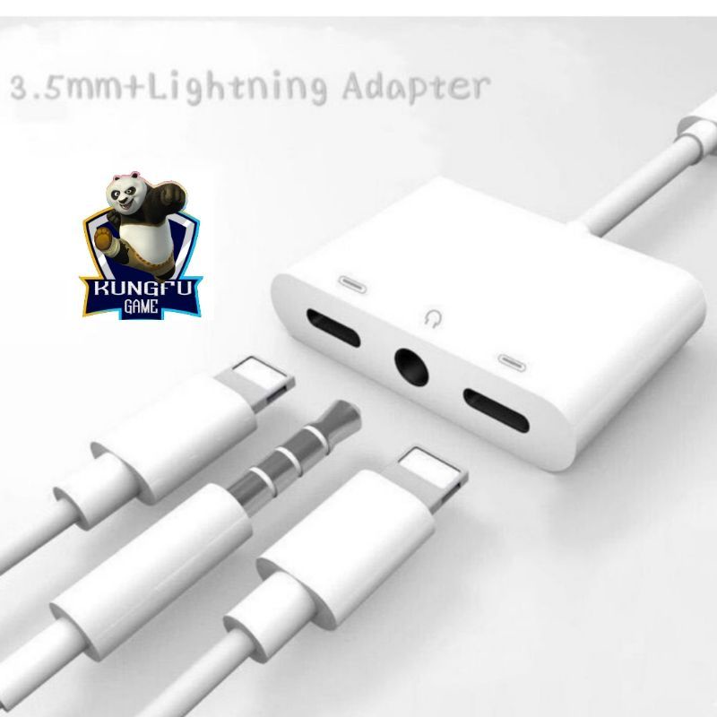 kabel Splitter headset 3in1 dual lightning +Jack 3,5mm for IP