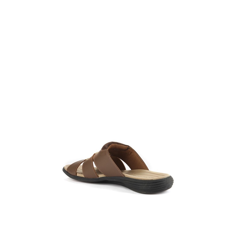 SANDAL CASUAL JIM JOKER PRIA ORIGINAL SLIDE KULIT BRANDED COKLAT JJ07