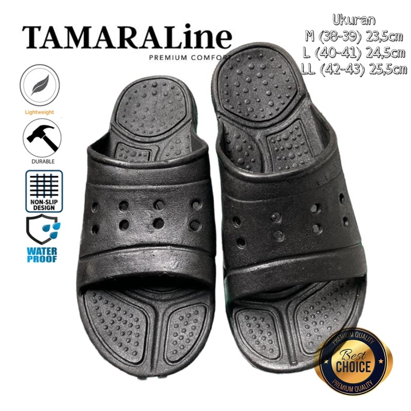 Sandal Selop Slide Slip on Karet Pria Dewasa / Remaja - TAMARALINE 188 / Bahan Premium Lentur Empuk Ringan Kuat Anti Slip Anti Air Model Sandal Casual Santai Rumah Hotel Outdoor Kamar Mandi Murah Original