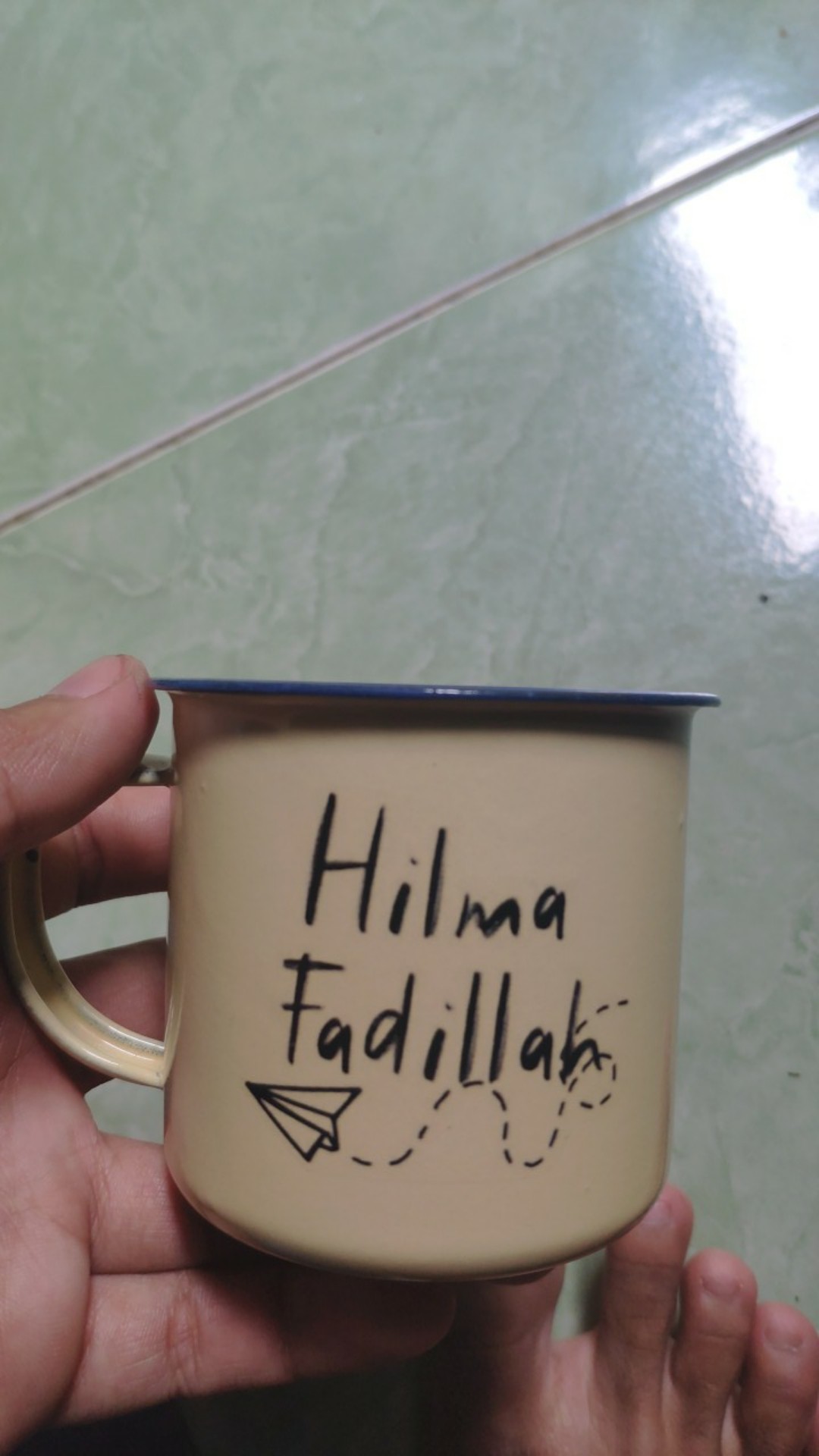 Cangkir Enamel Jadul Decal 6,8cm (gambar Bisa Custom)