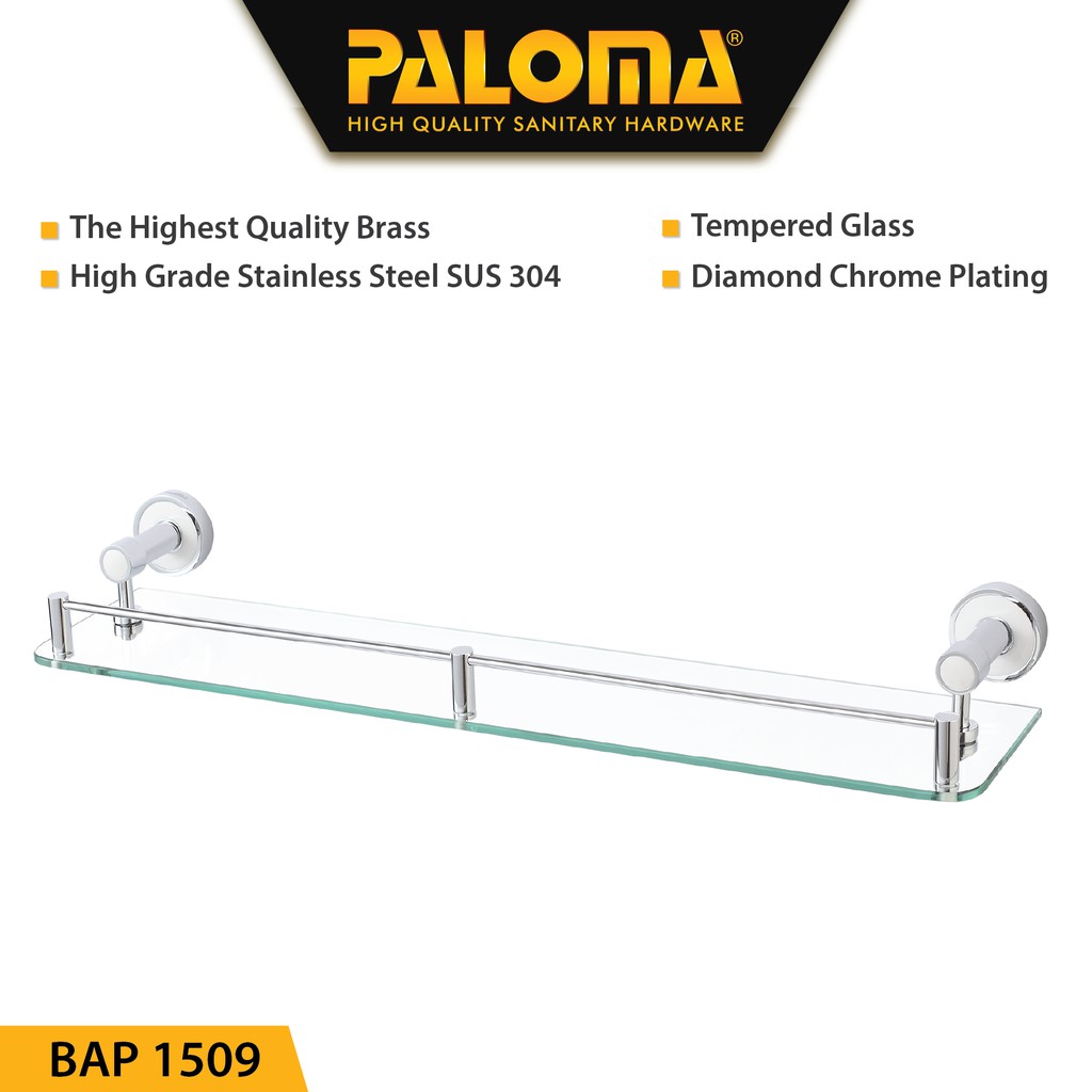 PALOMA BAP 1509 Rak Kaca Tempat Sabun Glass Shelf Dinding Kamar Mandi