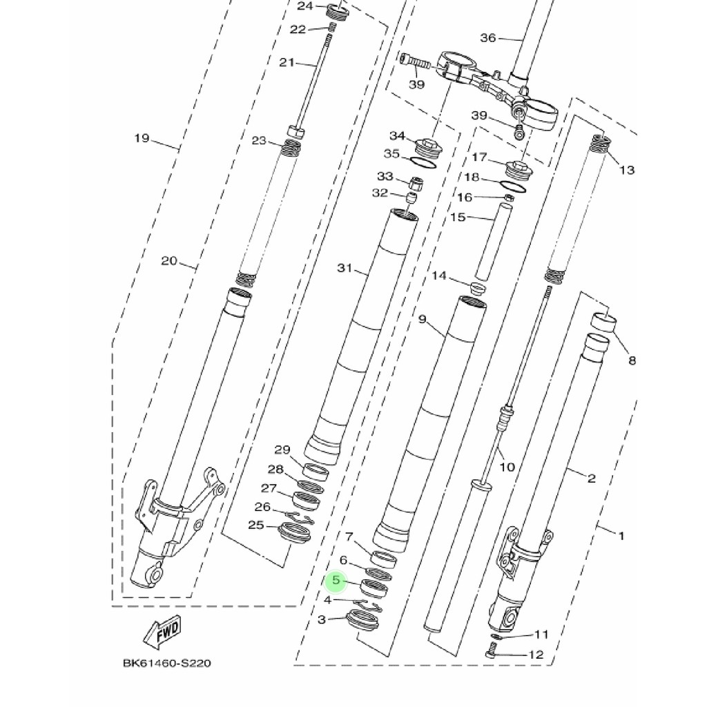 SIL SEAL SHOCK SHOK SOK DEPAN NEW R15 VVA V3 MT15 XSR MT25 R25 2019 USD ORI YGP BK6-F3145-00