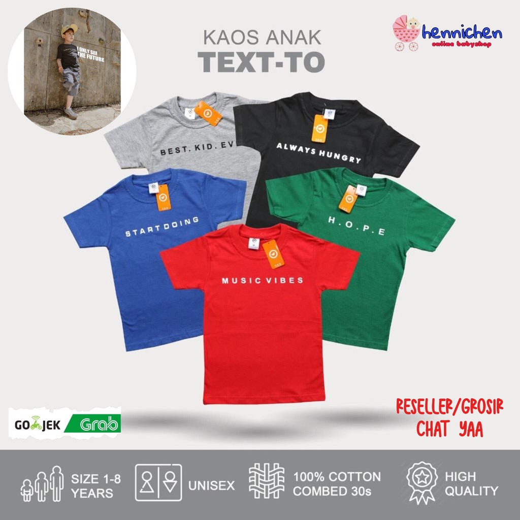 KAOS TUMBLR ANAK BAJU ANAK TEXT TULISAN 9 BULAN - 8 TAHUN OVIKIDS