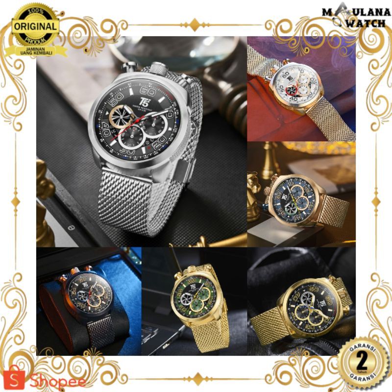 JAM TANGAN PRIA WANITA | RANTAI | KULIT | KARET | MURAH | PRIA T5 H 3748G