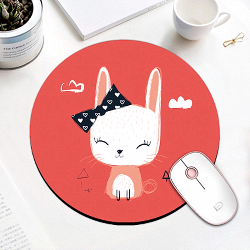 Round Rubber Anti-slip Office Mice Pad Cartoon Animal figure Mouse Pad 20X20cm