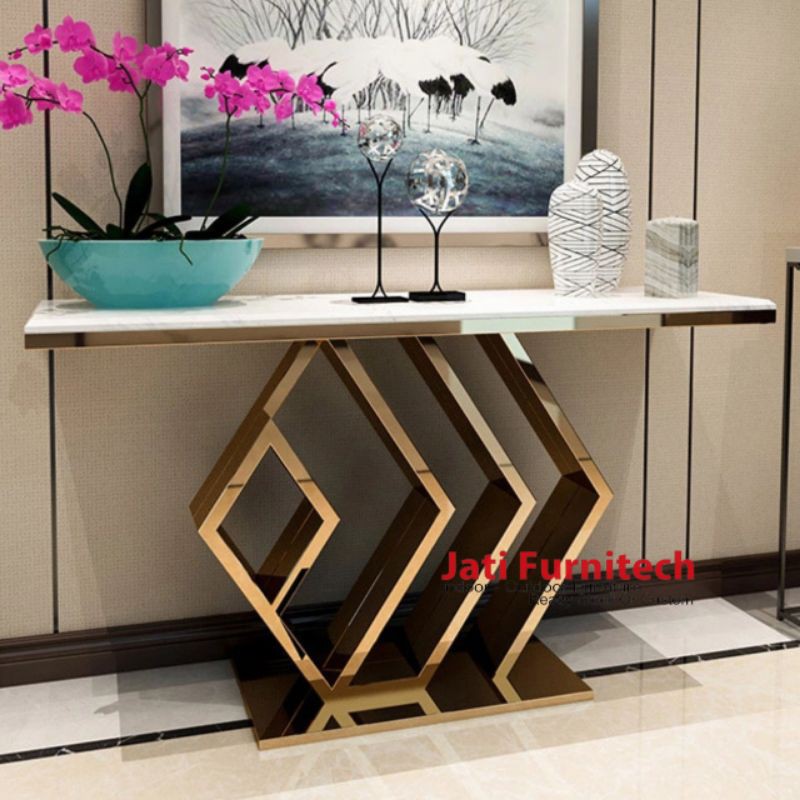 Console Table Stainless Gold Top Marmer // Uk 150x83