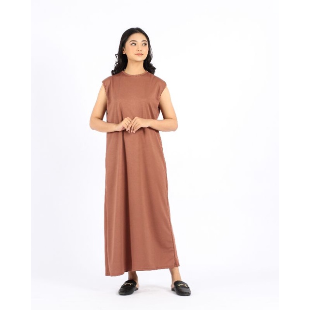 INNER SPAN DRESS HITAM TANPA LENGAN | INNER DRESS PANJANG POLOS | LONG DRESS PANJANG TANPA LENGAN