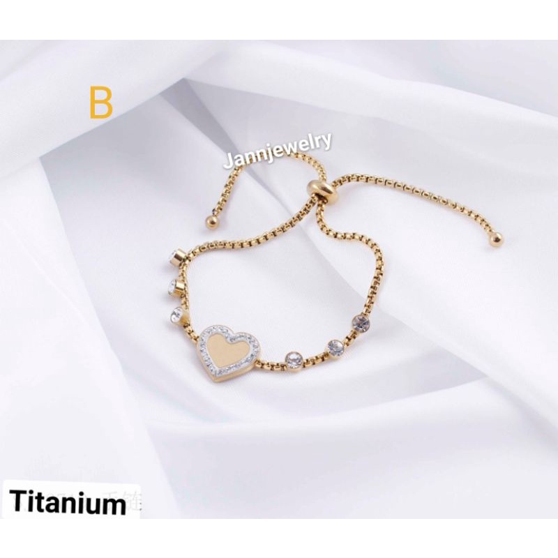 gelang serut titanium asli anti karat&amp;alergi 3warna