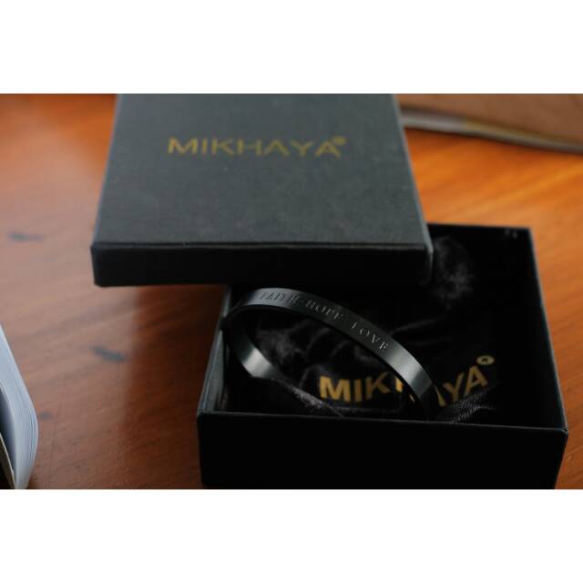 GELANG KRISTEN AKSESORIS ROHANI FAITH HOPE LOVE HITAM