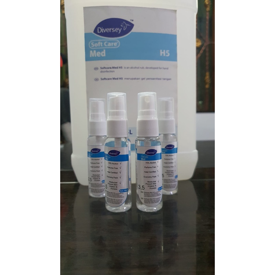 handsanitizer 30ml softcare med H5 spray repack diversey