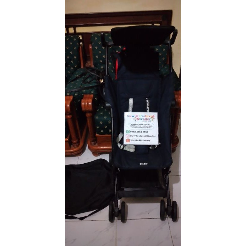 stroller minima preloved warna navy hitam grey lengkap tas