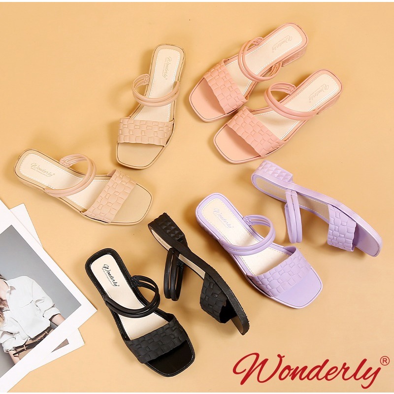 713-2 [WONDERLY] Sandal Wedges Jelly Wanita | Sendal Selop Karet | Sepatu Tali Kepang | Sepatu Tali Rajut | Sandal Kondangan | Sandal Wedges Kondangan