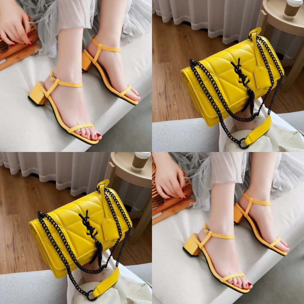 paket tas sandal hak tahu heels sandal kondangan