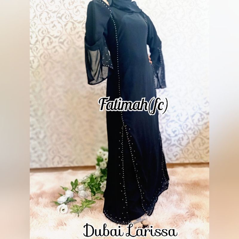 fashion Muslim..abaya gamis hitam. Dubai Larissa - Abaya Hitam Cantik