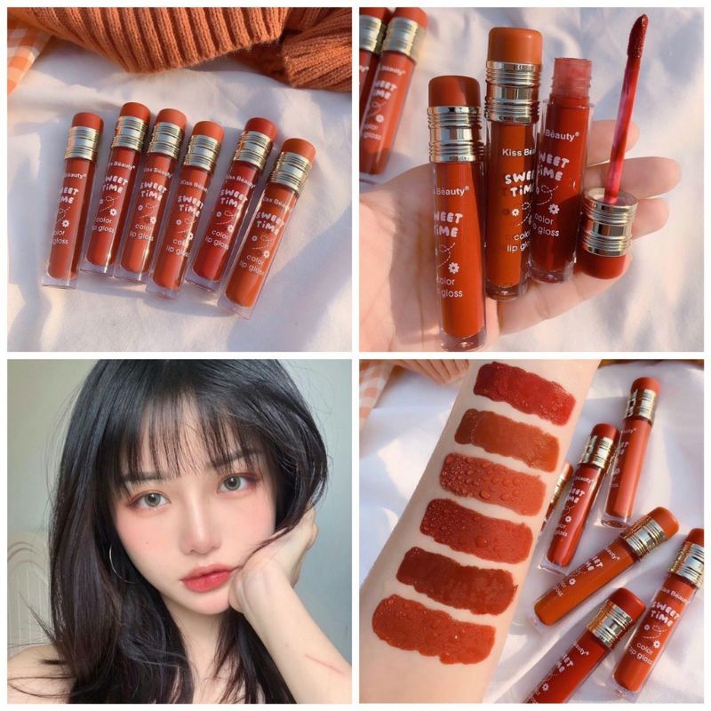 Medan Termurah Lipcream Lipsgloss lipstick lipstik Kiss Beauty Sweet Time Lip Gloss / Kiss Beauty Lipgloss