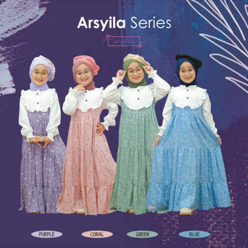 Arsyila Series By Sarafina Dress anak gamis anak perempuan